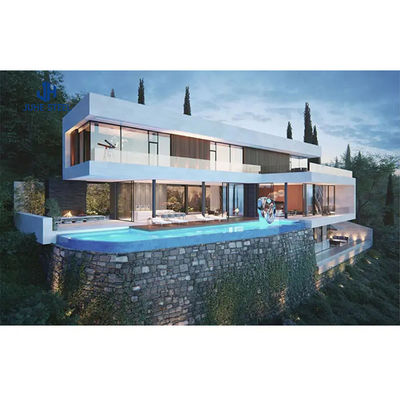 Προετοιμασμένη βίλα με κεραμικά κεραμικά πάτωμα μοντέρνο σχεδιασμό ξενοδοχείο ελαφρύ βάρος χάλυβα δομή