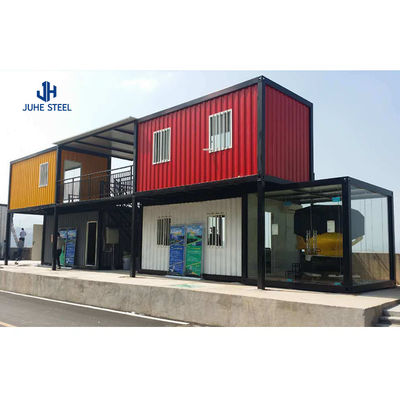 Προσαρμοσμένο χρώμα CAD / 3D Prefab House για πολυτελή σύγχρονα δύο ορόφους κτίρια εμπορευματοκιβωτίων