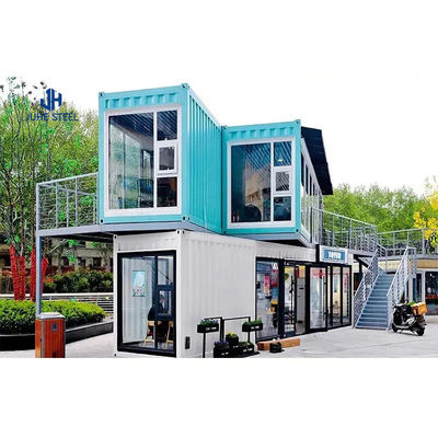 Προσαρμοσμένο χρώμα CAD / 3D Prefab House για πολυτελή σύγχρονα δύο ορόφους κτίρια εμπορευματοκιβωτίων