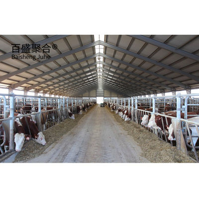 Γρήγορα ανεγέρθηκε Q235 Low Carbon Steel Cowshed με ανοχή ± 1% Επαγγελματικά σχεδιασμένο