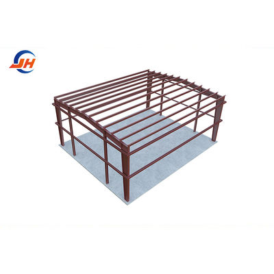 Κύριο τμήμα δομής Coulmn Steel Frame Workshop για πράσινο γκαράζ σε προετοιμασία