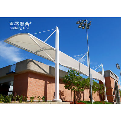 PVC PVDF PTFE Αμαξοστοιχία ηλιακής σκιάς Carport ηλιακή σκιά μεμβράνη για εξωτερικούς χώρους