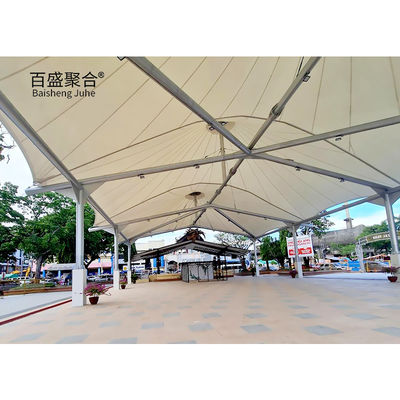PVC PVDF PTFE Αμαξοστοιχία ηλιακής σκιάς Carport ηλιακή σκιά μεμβράνη για εξωτερικούς χώρους