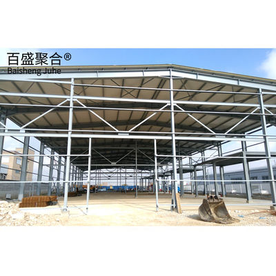 Q235/Q345B Grade Steel Structure Warehouse Building for Large Storage Requirements Το κτίριο είναι κατασκευασμένο από χάλυβα