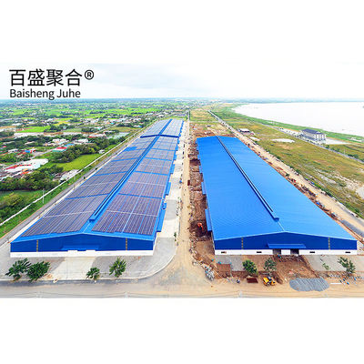 Q235/Q345B Grade Steel Structure Warehouse Building for Large Storage Requirements Το κτίριο είναι κατασκευασμένο από χάλυβα